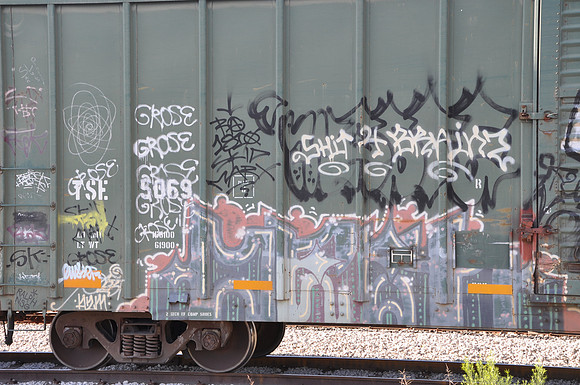 Train Graffiti - Austin Texas - 10-23-11