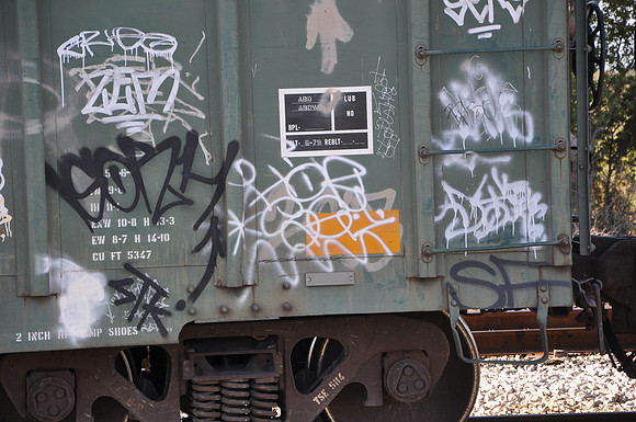 Train Graffiti - Austin Texas - 10-23-11