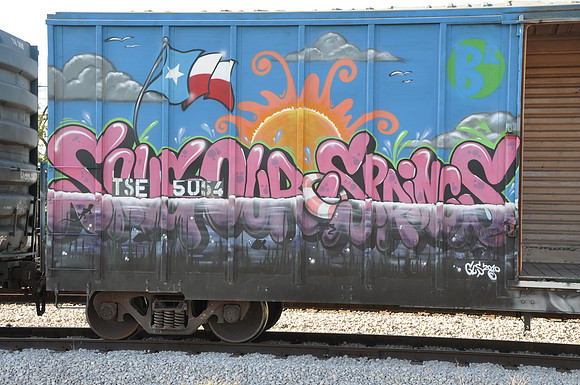 Train Graffiti - Austin Texas - 10-23-11