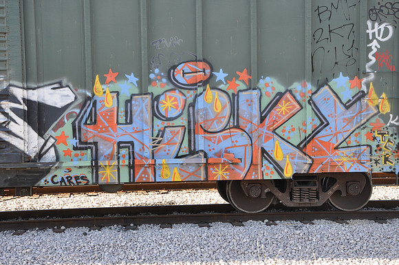 Train Graffiti - Austin Texas - 10-23-11