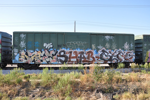 Train Graffiti - Austin Texas - 10-23-11