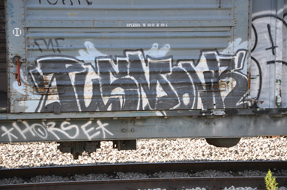 Train Graffiti - Austin Texas - 10-23-11