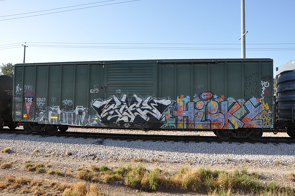 Train Graffiti - Austin Texas - 10-23-11