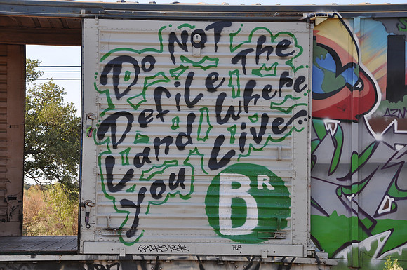 Train Graffiti - Austin Texas - 10-23-11