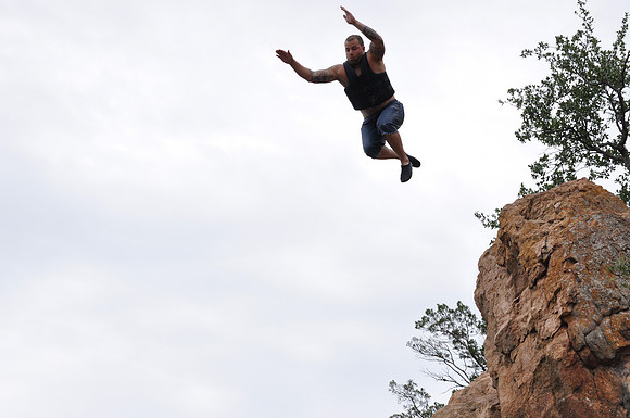 Jumping at Devil's Waterhole 0033