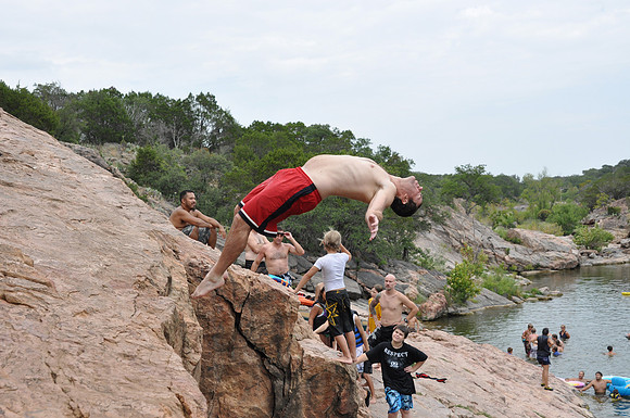 Jumping at Devil's Waterhole 0146