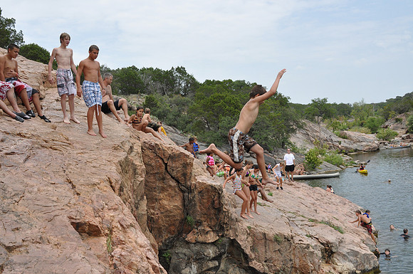 Jumping at Devil's Waterhole 0057