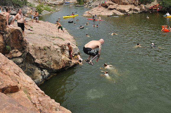 Jumping at Devil's Waterhole 0075