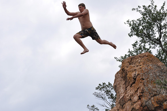 Jumping at Devil's Waterhole 0007