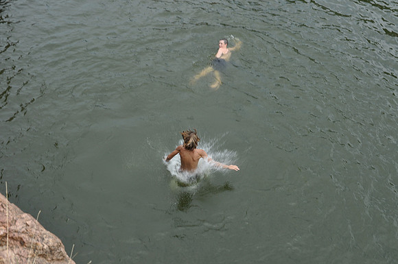 Jumping at Devil's Waterhole 0105