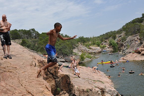 Jumping at Devil's Waterhole 0066