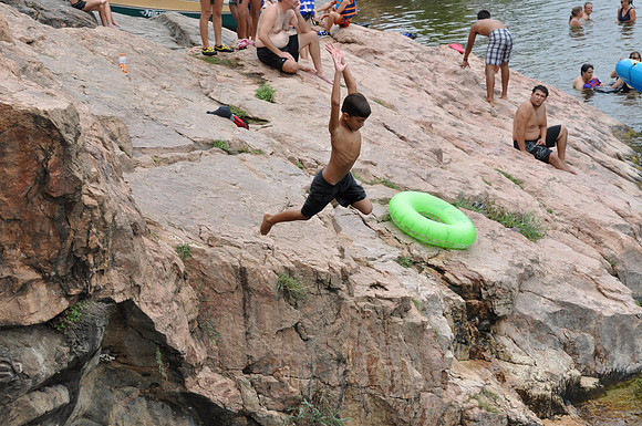 Jumping at Devil's Waterhole 0119