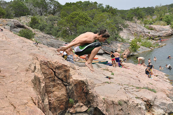 Jumping at Devil's Waterhole 0092