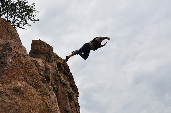 Jumping at Devil's Waterhole 0117