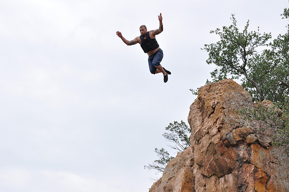 Jumping at Devil's Waterhole 0025