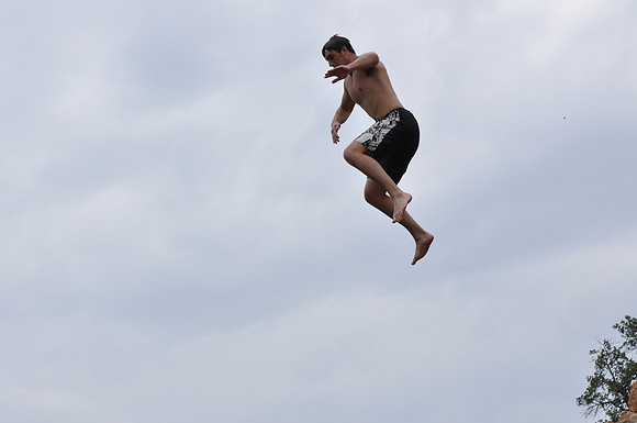 Jumping at Devil's Waterhole 0005