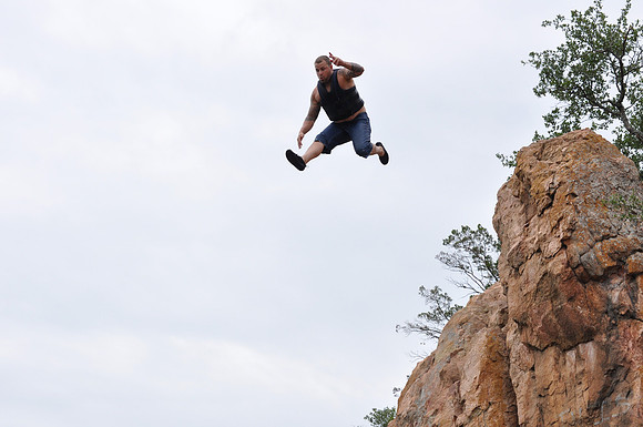 Jumping at Devil's Waterhole 0026