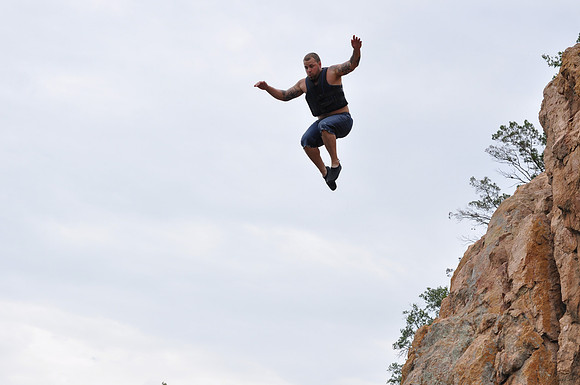 Jumping at Devil's Waterhole 0027