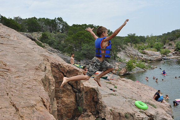 Jumping at Devil's Waterhole 0106
