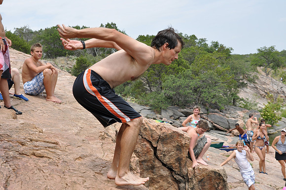 Jumping at Devil's Waterhole 0082