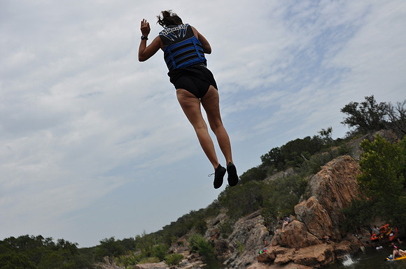 Jumping at Devil's Waterhole 0115