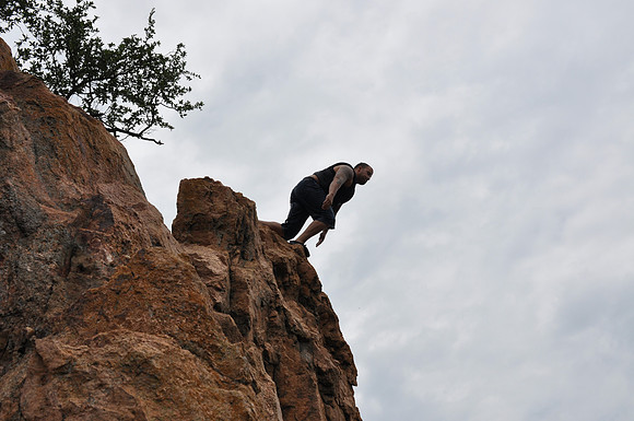 Jumping at Devil's Waterhole 0116