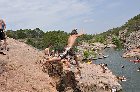 Jumping at Devil's Waterhole 0058
