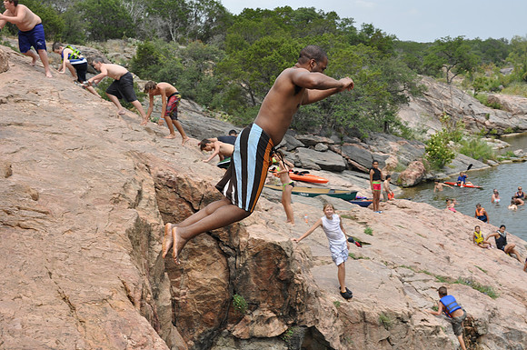 Jumping at Devil's Waterhole 0097