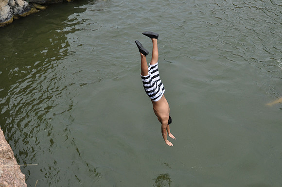 Jumping at Devil's Waterhole 0101