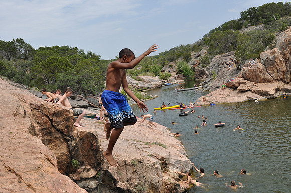 Jumping at Devil's Waterhole 0067