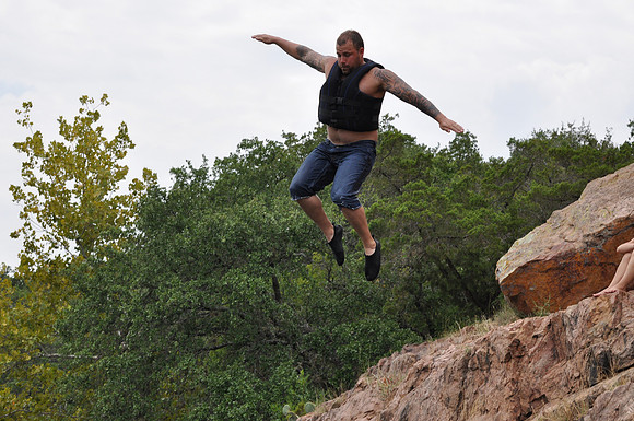 Jumping at Devil's Waterhole 0034