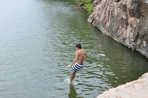 Jumping at Devil's Waterhole 0014