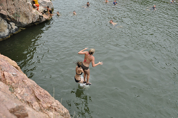 Jumping at Devil's Waterhole 0145