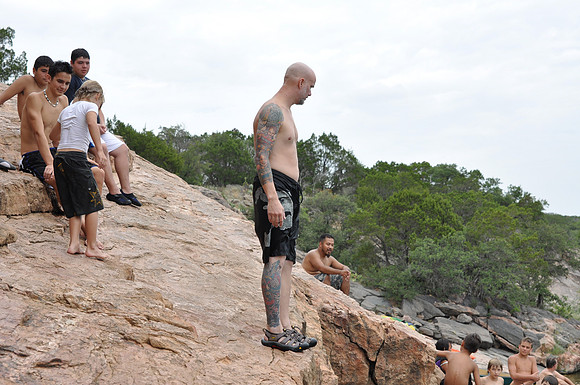 Jumping at Devil's Waterhole 0130