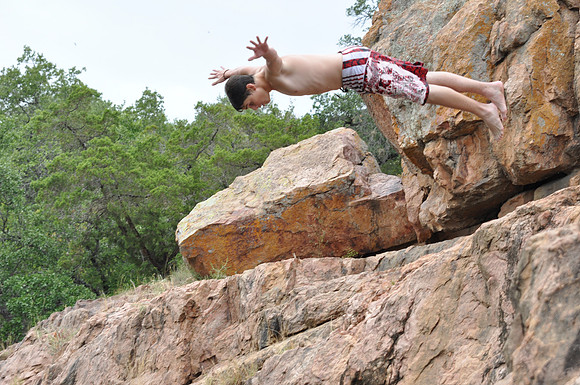Jumping at Devil's Waterhole 0019