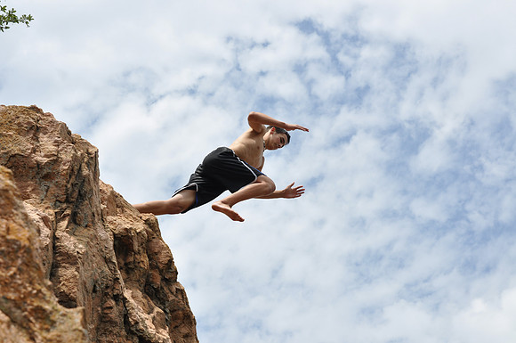 Jumping at Devil's Waterhole 0085