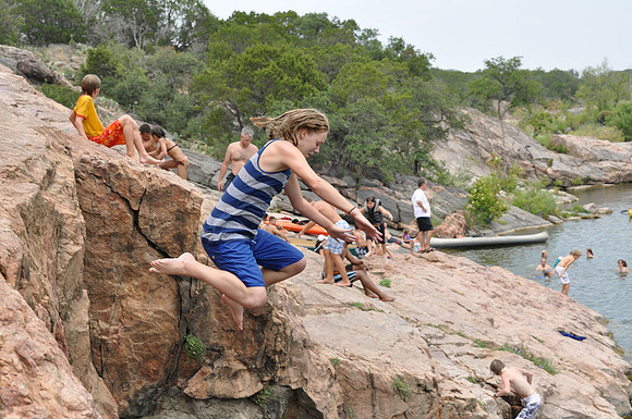 Jumping at Devil's Waterhole 0047