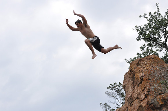 Jumping at Devil's Waterhole 0003