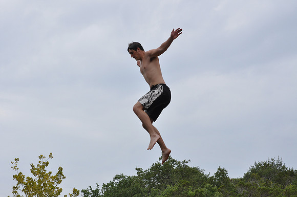 Jumping at Devil's Waterhole 0006