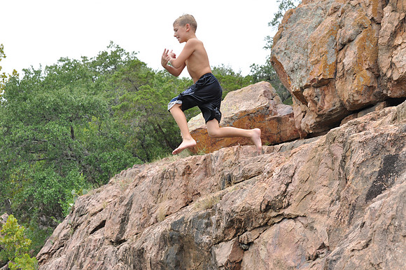 Jumping at Devil's Waterhole 0029