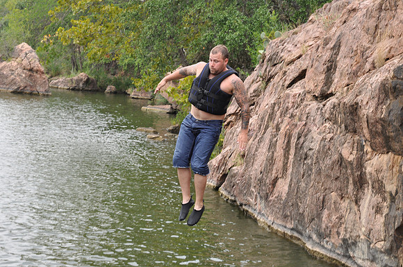 Jumping at Devil's Waterhole 0035