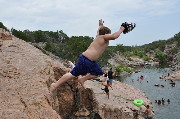 Jumping at Devil's Waterhole 0102