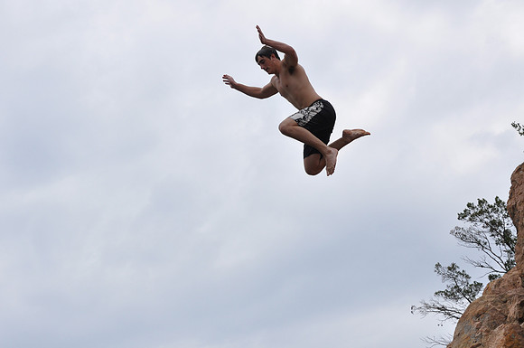 Jumping at Devil's Waterhole 0004
