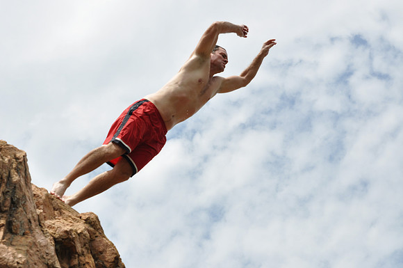Jumping at Devil's Waterhole 0088