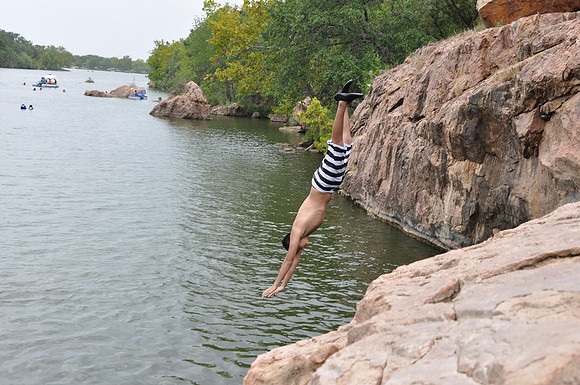 Jumping at Devil's Waterhole 0016