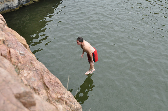 Jumping at Devil's Waterhole 0149