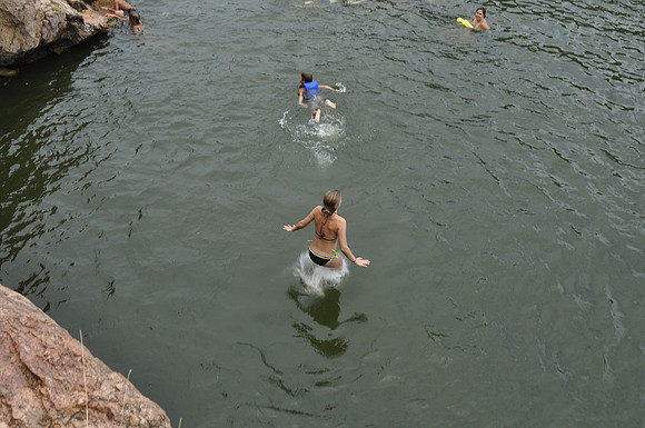 Jumping at Devil's Waterhole 0110
