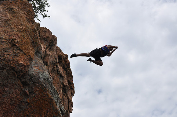 Jumping at Devil's Waterhole 0051