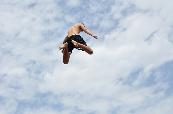 Jumping at Devil's Waterhole 0086