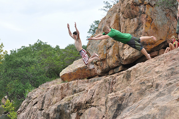 Jumping at Devil's Waterhole 0009